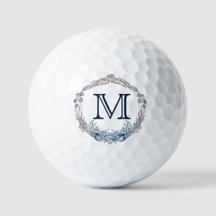 Monogramm-nautisches Hochzeitsgeschenk Muschel Kra Golfball