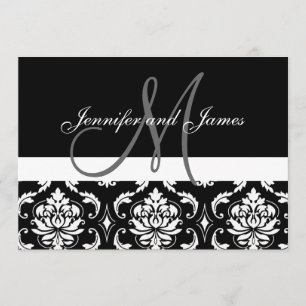 Monogramm nennt schwarze einladung