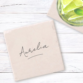 Monogramm neutrale moderne Minimalistisch-Chic-Sig Steinuntersetzer