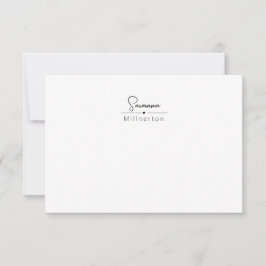 Monogramm neutrales modernes Minimalistisches Eleg Mitteilungskarte