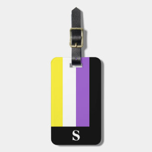 Monogramm Nichtbinäre Pride-Flagge Gepäckanhänger