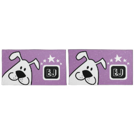 Monogramm Niedlich Doodle Doodle Hund mit Sternen Kissenbezug
