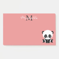 Monogramm Niedlich Sitzen Panda Personalisiert Lac