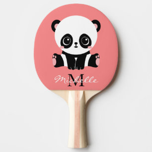 Monogramm Niedlich Sitzen Panda Personalisiert Lac Tischtennis Schläger