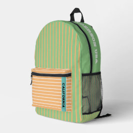 Monogramm niedliche Farbstoffe Grün und Pfirsichst Bedruckter Rucksack