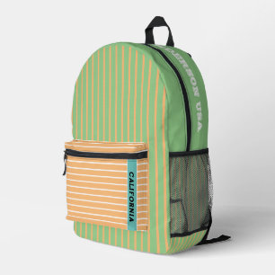 Monogramm niedliche Farbstoffe Grün und Pfirsichst Bedruckter Rucksack