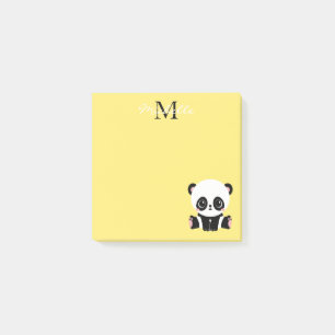 Monogramm Niedliche Sitze Panda Personalisiert gel Post-it Klebezettel
