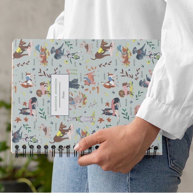 Monogramm niedlicher Hunde Notizbuch (Cute dogs pattern monogram notebook)