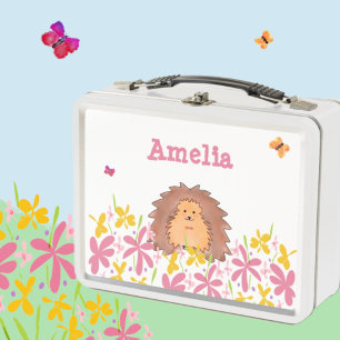 Monogramm Niedlicher Igel Kids Metal Lunch Box