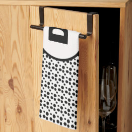 Monogramm niedlicher Punkte in Schwarzweiß Geschirrtuch