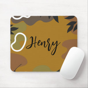 Monogramm Niedlicher Senf Abstrakter Hintergrund u Mousepad