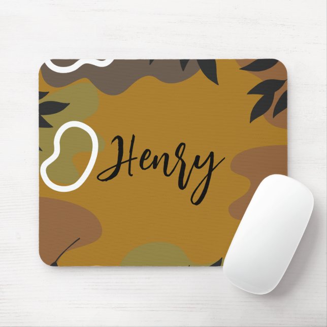 Monogramm Niedlicher Senf Abstrakter Hintergrund u Mousepad (Mit Mouse)