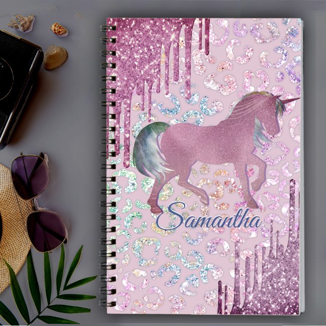Monogramm niedlicher Unicorn Animal Print-Tropfen Notizblock (Von Creator hochgeladen)