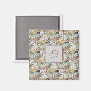 Monogramm niedlicher Whimsikketten und Blume Magnet