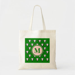 Monogramm Niedliches Kuh-Gesichtsmuster Tragetasche