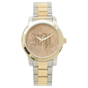Monogramm-nobler Steinblick Armbanduhr
