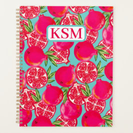 Monogramm-Notebook mit Granatapfelfarbe Planer