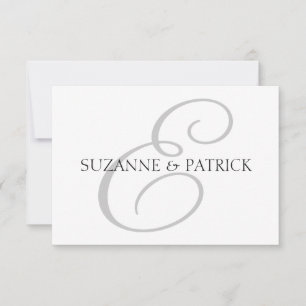 Monogramm Notecard (Silber/Schwarzes) des Skript-E Mitteilungskarte