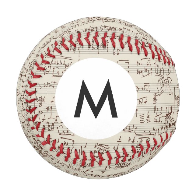 Monogramm Noten Baseball (Vorderseite Links)