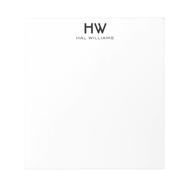 Monogramm Notepad Notizblock (Vorderseite)