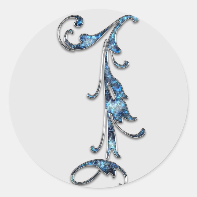 Monogramm Nummer 1 Aufkleber (Vorderseite)