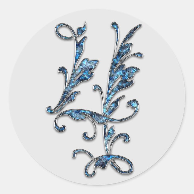 Monogramm Nummer 4 Aufkleber (Vorderseite)