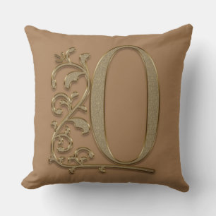 Monogramm O Reichbraun, Familie, Hochzeit Geburtst Kissen