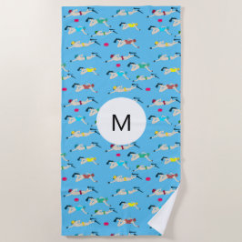 Monogramm Octopus Strandtuch