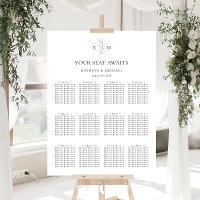 Monogramm Olivenblatt Hochzeit 12 Tabelle Sitzplan