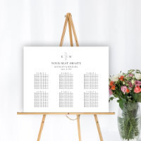 Monogramm Olivenblatt Hochzeit 6 Tischkarten