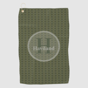 Monogramm Olivenöl Golf Handtuch mit Name und Anf