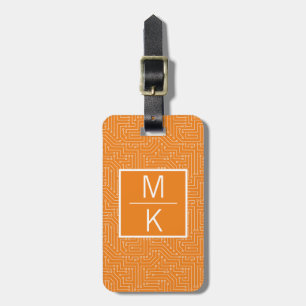 Monogramm Orange Circuit Square Splitter Gepäckanhänger