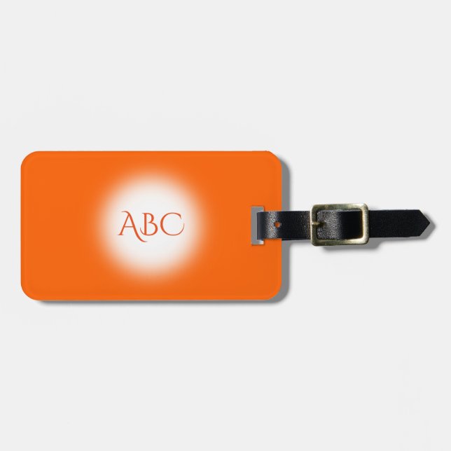 Monogramm-Orange Gepäckanhänger (Vorderseite horizontal)