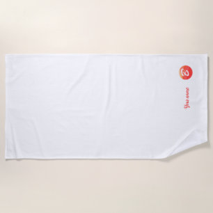 Monogramm orange wellige Buchstabe B Strandtuch