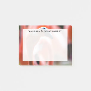 Monogramm Oranger Flamingo Watvogel Post-it Klebezettel