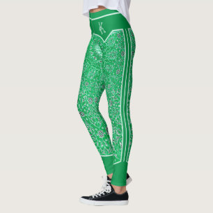 Monogramm Oriental Green Arabesques Leggings