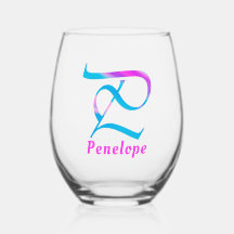 Monogramm "P" Abstrakter Frühling rosa