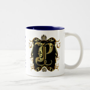Monogramm P eins einer Art Ansicht merkt bitte Zweifarbige Tasse