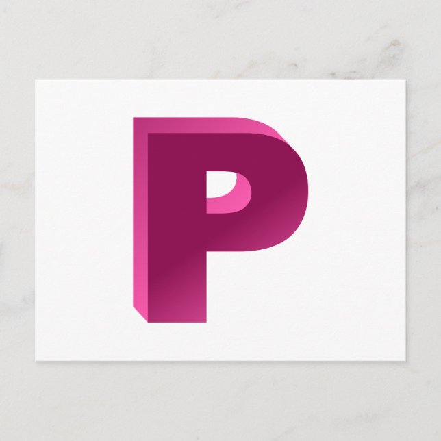 Monogramm P Postkarte (Vorderseite)
