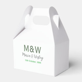 Monogramm Paar graugrüne moderne romantische Datum Geschenkschachtel