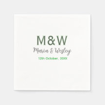 Monogramm Paar graugrüne moderne romantische Datum