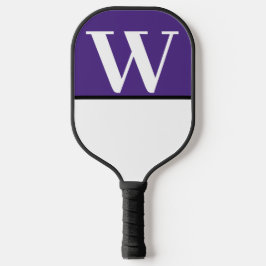 Monogramm-Paddel mit lila und weißer Uni Pickleball Schläger