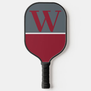 Monogramm-Paddel mit roter und grauer Uni Pickleball Schläger