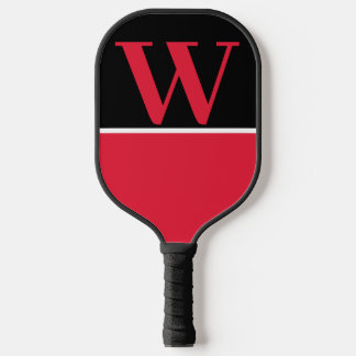 Monogramm-Paddel mit roter und schwarzer Uni Pickleball Schläger