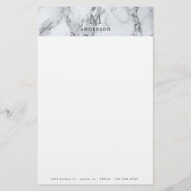 Monogramm-Papier aus männlichem Silber Briefpapier (Vorderseite)