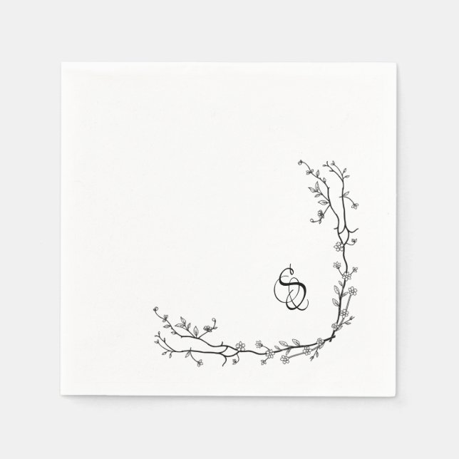 Monogramm-Papierservietten Serviette (Vorderseite)