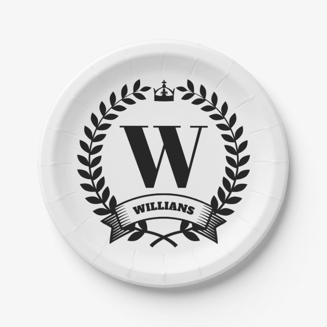 Monogramm Pappteller (Vorderseite)