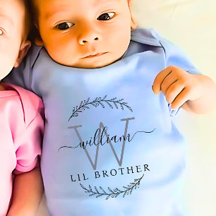 Monogramm-Passender kleiner Bruder Baby Strampler