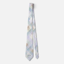 Monogramm Pastell Karo Tartan Puderblau Creme