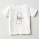 Monogramm Pastell mit Personalisiertem modernen Na Baby T-shirt (Vorderseite)